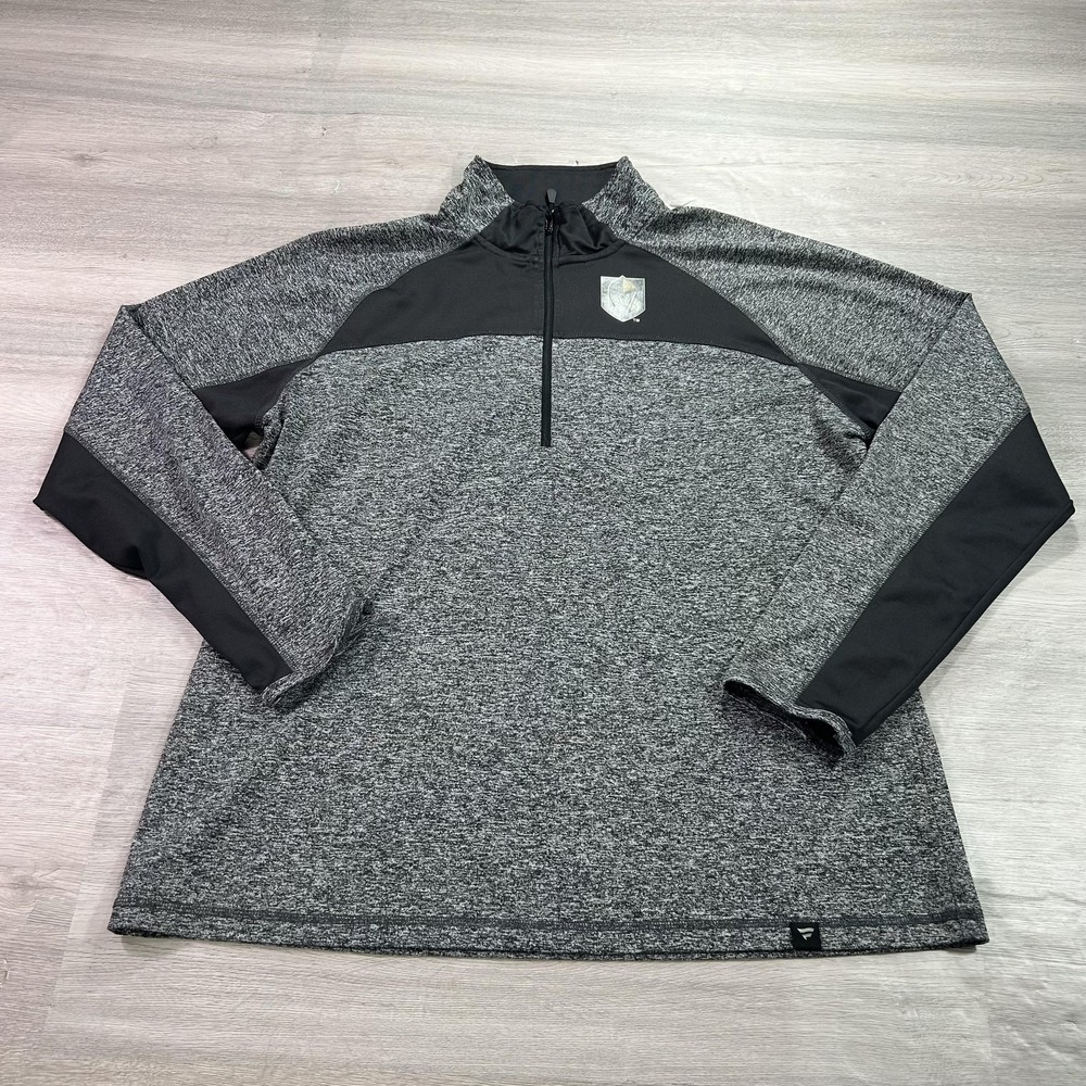 Vegas Golden Knights Sweatshirt Mens 2XL Gray NHL Hockey Fanatics 1/4 Zip